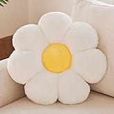 Xuyier Flower Pillow, Decorative Throw Pillow, 14.9“ Cute Daisy Pillow, Aesthetic Fun Decor Pillows for Bed, Flower Shaped Accent Cozy Pillow for Couch