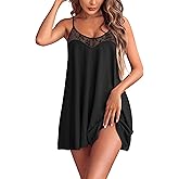 Ekouaer Nightgown Sexy Lingerie for Women Nightwear Lace Chemise Sleeveless Camisole Slip Dress Babydoll Sleepwear
