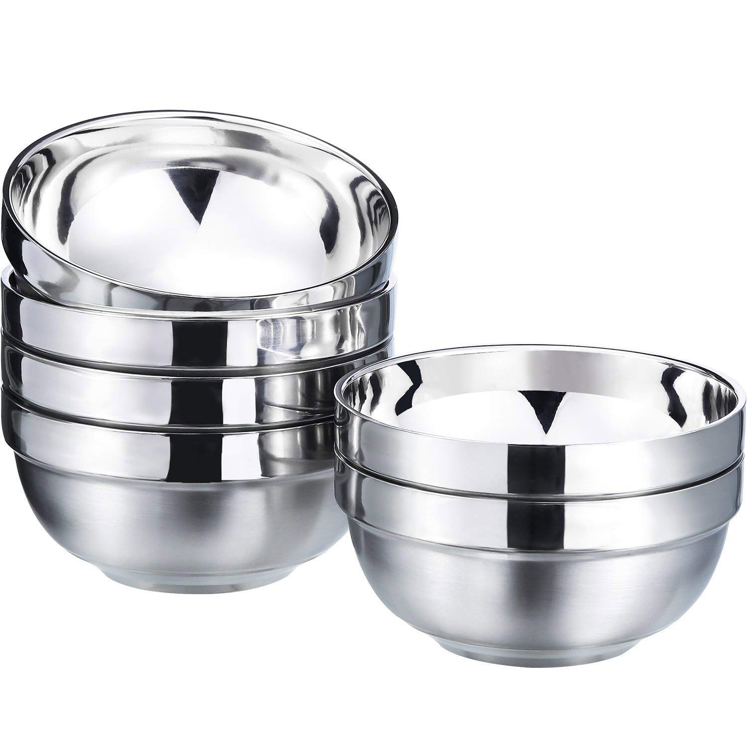 Photo 1 of ***missing two***
SATINIOR 6 Pack Stainless Steel Bowls for Kids and Adults Stainless Steel Cereal Bowls Double-walled Insulated Bowl Metal Snack Bowl(13 oz)