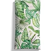 Tropical Leaf Eyeglasses Case & Sunglasses Case-PU Soft Squeeze Top Glasses Pouch for Men Women, Plant Lovers Portable Anti-Scratch Eyewear Bag, Reading Glasses Bag-Leather Soft Sleeve