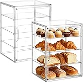 2 Pack 4 Layers Adjustable Clear Bread Storage Box for Kitchen Countertop,Large Bread Storage Container, Bread Box for Kitche