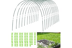 Aierden 72Pcs Garden Hoops for Raised Beds,12 Sets of 8FT Long Greenhouse Hoops Grow Tunnel, Fiberglass Support Hoops Frame for Netting, Plant Support Garden Stakes for Row Cover