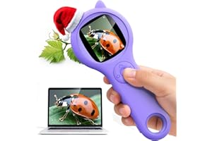 ASHFLY Microscope for Kids - Mini Pocket Handheld Microscope for Toddlers-STEM Educational Science Kit Toys for Christmas Birthday Gifts Toys for 5 6 7 8 9 10 11 12 Year Old Girls（Purple）