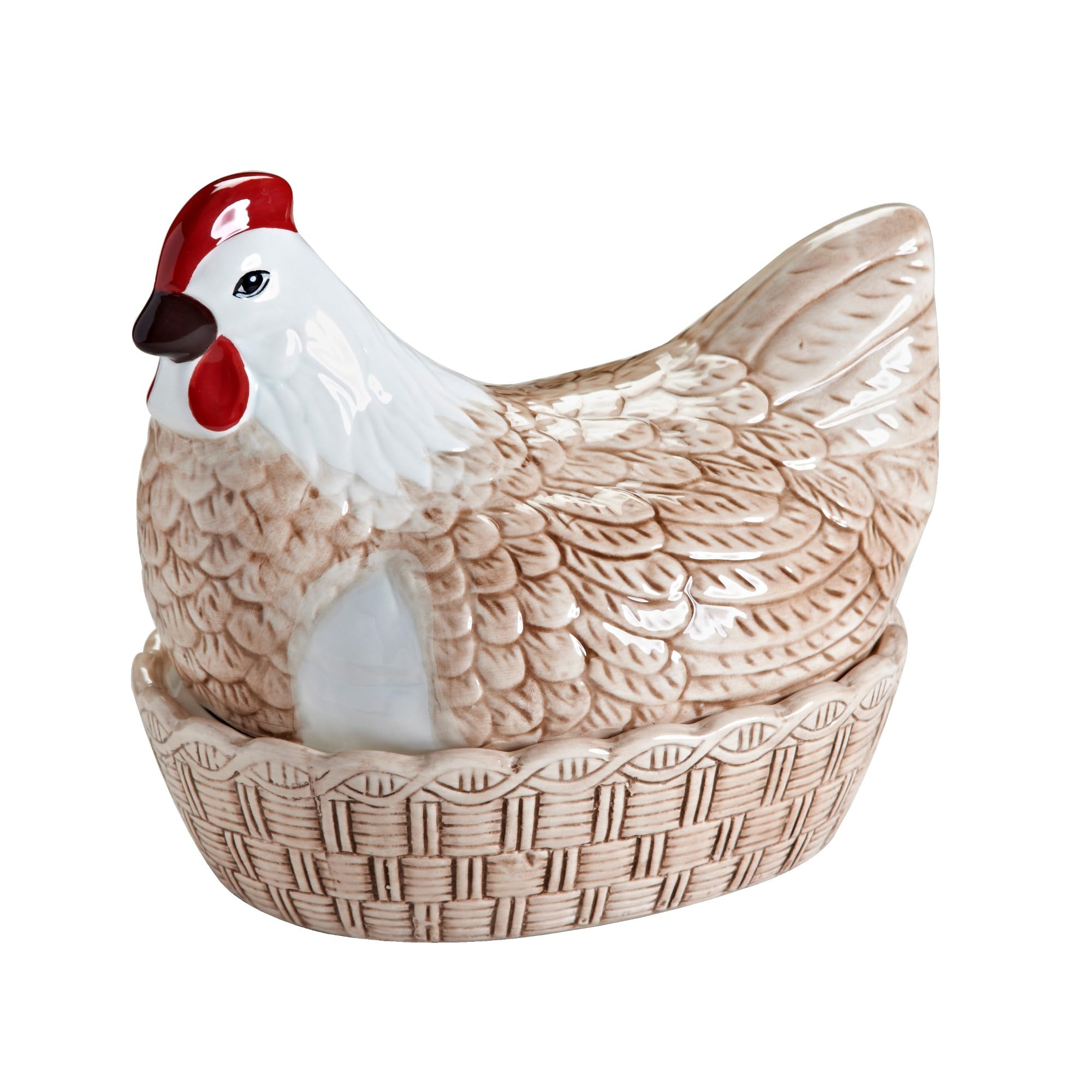 Mason Cash Rise & Shine Egg Nest | Rustic Farmyard-Style Kitchen Tidy & Egg Storage | Chip-Resistant Dolomite | Decorative Hen Design