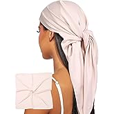 AWAYTR 35” Satin Head Scarves Women Like Silk Scarf Hair Bandanas Women Matte Neck Scarf Head Wrap Hair Headscarf