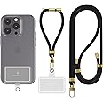 Sinjimoru Cell Phone Lanyard for Case (2Packs), Compatible with Key Holder & ID Card Holder. Adjustable Sinji Strap for Wrist, Black