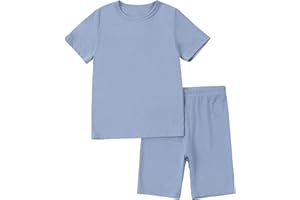 MICHLEY Bamboo Baby Boys Girls Pajamas Set for Boys 2-8Years, Soft Stretchy Viscose Baby Pajamas, Fit Sleepwear, Gift