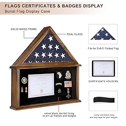 Tieeqe Large Military Shadow Box - Solid Wood