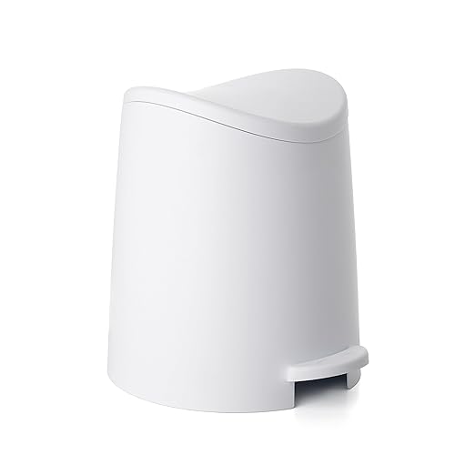 TATAY Standard Bathroom Pedal Bin, 3L, Polypropylene, White, One Size