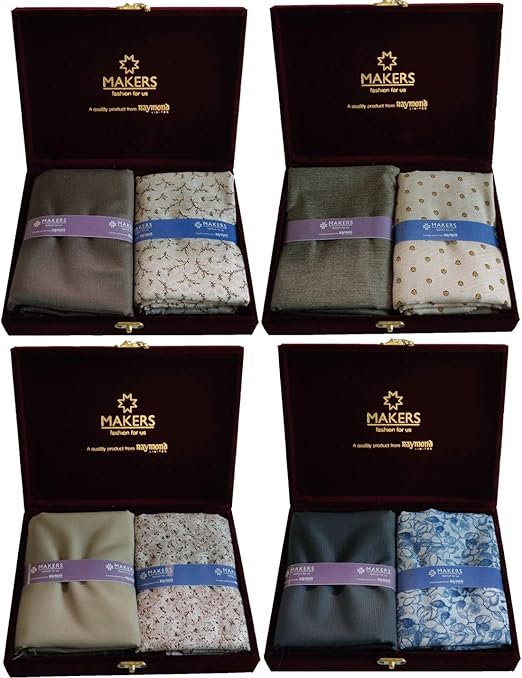 Buy Raymond Fabrics Makers Men's Combo of Unstitched Printed Poly