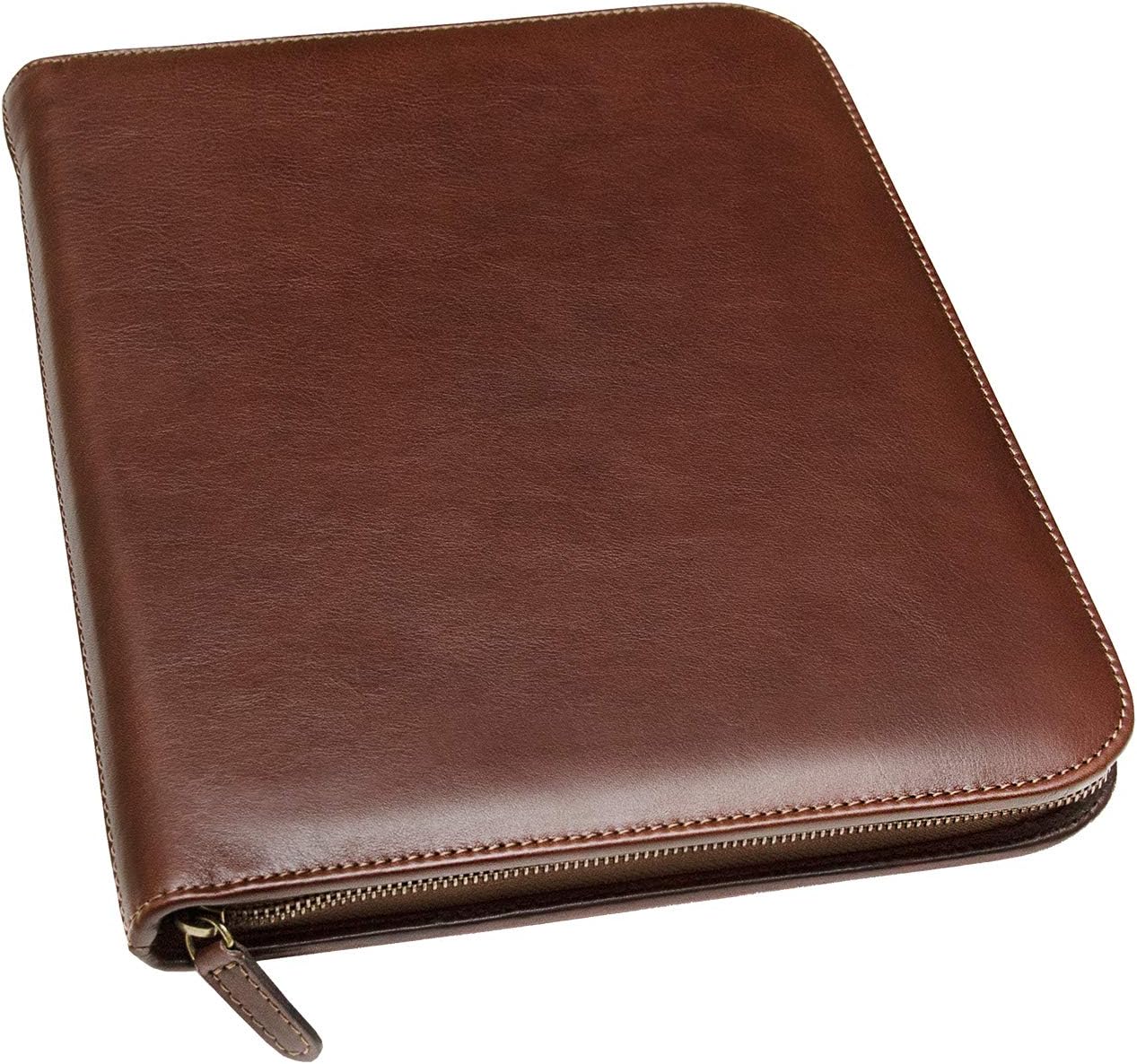 Premium Maruse Leather Portfolio Padfolio, Executive Folio for Men and Women with Zipper Folio Document Organizer