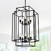 10 Light Chandelier for Entryway, 30" Large Foyer Chandelier for High Ceiling Light Fixture, Modern Farmhouse Lantern Tiered 