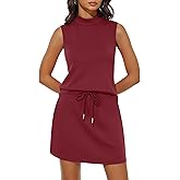 OLCHEE Womens Two Piece Skirt Sets Summer Casual Vacation Outfits Mock Neck Sleeveless Tennis Skorts Matching Lounge Set