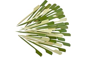 FCALIVV 100 Pcs 3.5 inch Green Bamboo Skewers for Appetizers, bamboo toothpicks, wooden toothpicks, cocktail toothpicks, cocktail picks, wooden skewers, skewer sticks, Optional sizes 3.5"/4.7"/7"/10"