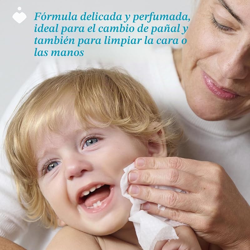 Toalhetes multiusos para bebé, com clip, sem álcool, perfumados, adequados para pele sensível, Megapack de 864 toalhetes, 12 pacotes de 72 toalhetes cada