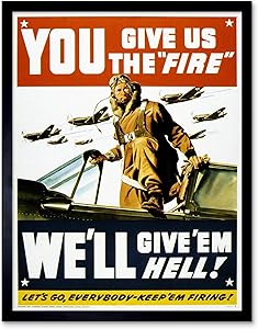 Wee Blue Coo War WWII USA Pilot Fighter Jet Art Print Framed Poster Wall Decor 12x16 inch