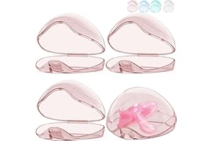 Smlpuame Pacifier Case,4 Pack BPA Free Pacifier Holder Case,Transparent Container Box for Baby Binky（Not Included,Essential Pacifier Accessories,Alway Keep Paci Clean,Easy to Clean(Pink)