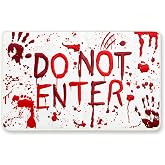 Klyyo Clyro Halloween Bloody Horror Style Decorative Bath Mat, Do Not Enter | 17.7 x 29.5 Inch Non Slip Halloween Bath Mat with Bloodstain, for Bathroom Front Door Bedroom, Party Decoration Gift