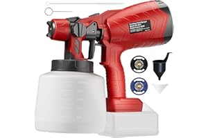 SAMVINOR Paint Sprayer for Milwaukee 18V Battery, 200W HVLP Paint Sprayers, Cordless Spray Paint Gun with 2 Nozzles & 3 Spray Patterns, for House Paint, Furniture, Cabinets, Fence (Battery Not Included)