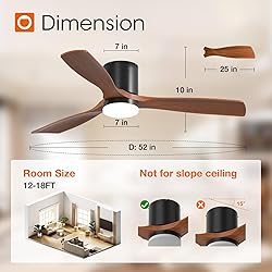 addlon 52 inch Ceiling Fans with Lights, Low