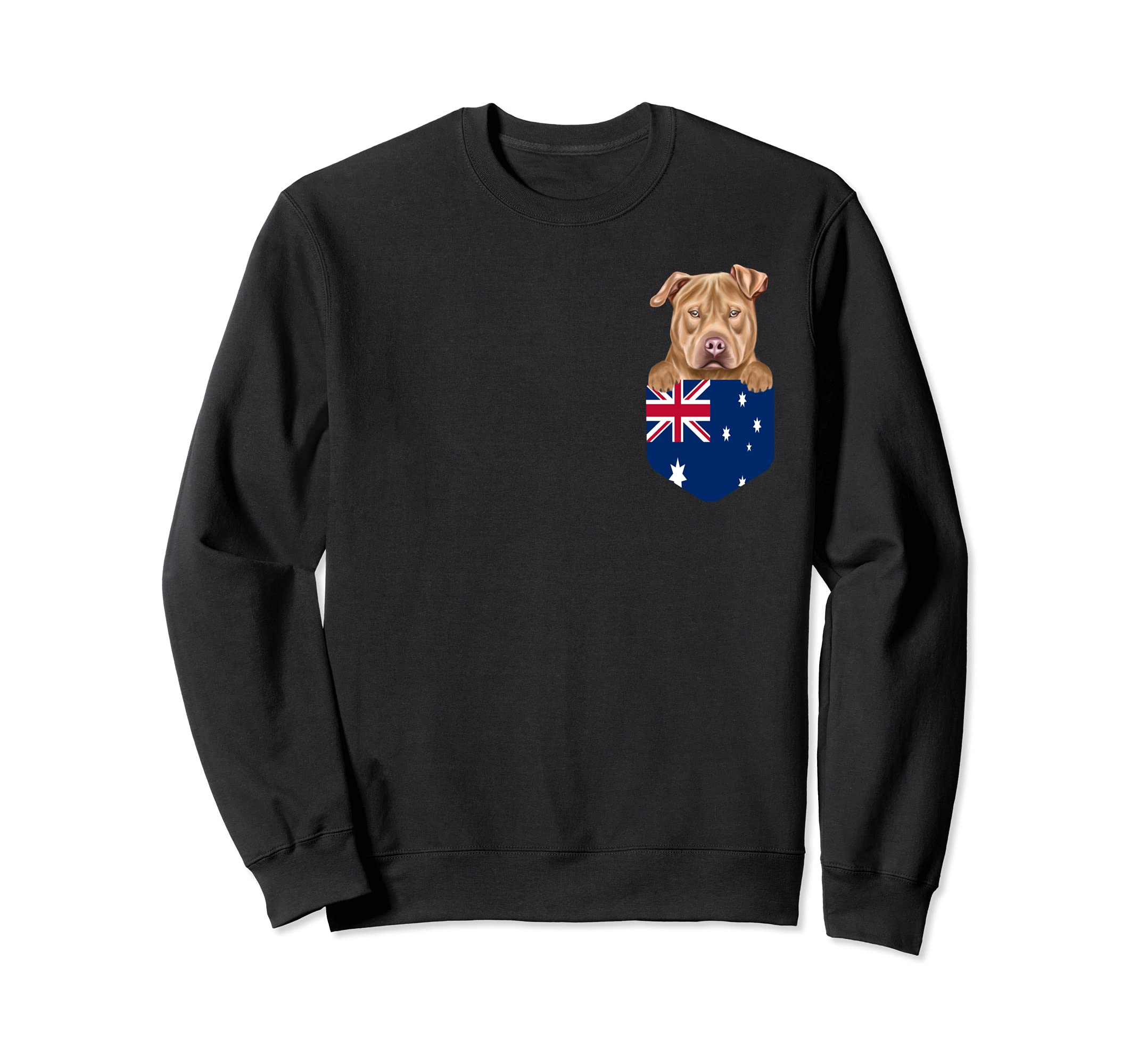 Australia Flag Usa Staffordshire Terrier Dog In Pocket Sweatshirt