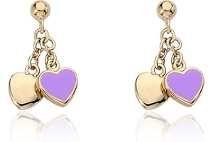 Little Miss Twin Stars Kids Earring - 14k Gold-Plated Double Dangle Earring - Surgical Steel Post For Sensitive Ears