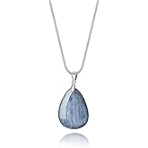 AMORWING Stainless Steel Teardrop Healing Crystal Necklace