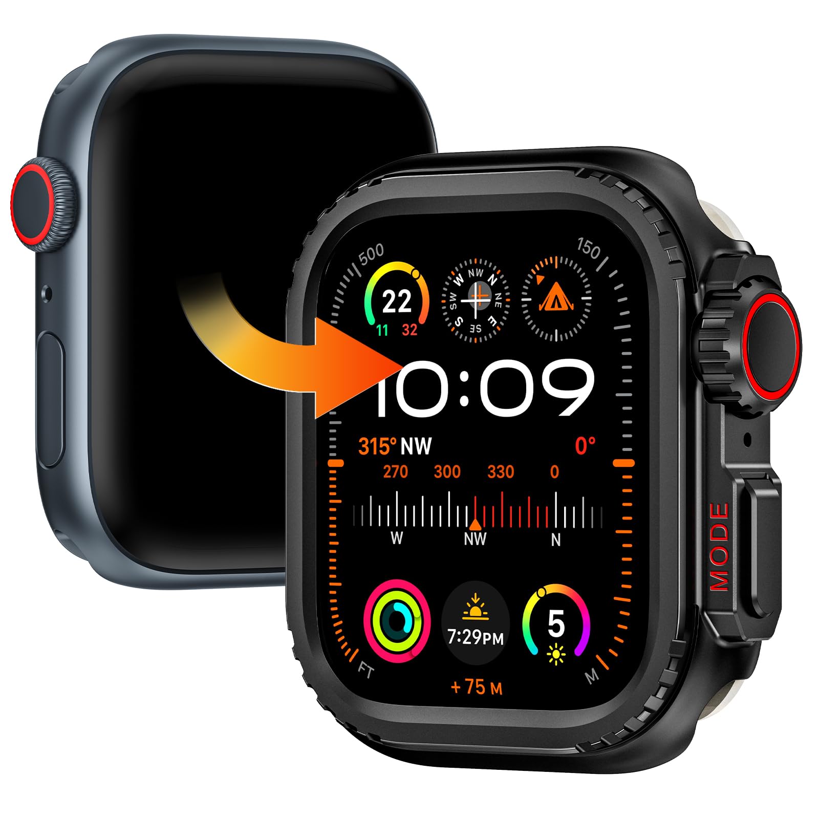 Goton Metal Bumper Case for Apple Watch Series 9 8
