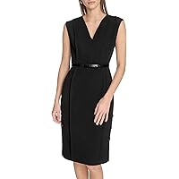 Calvin Klein Women's Shift Dress W/Gold Hardware, Black, 6 at Amazon  Women's Clothing store