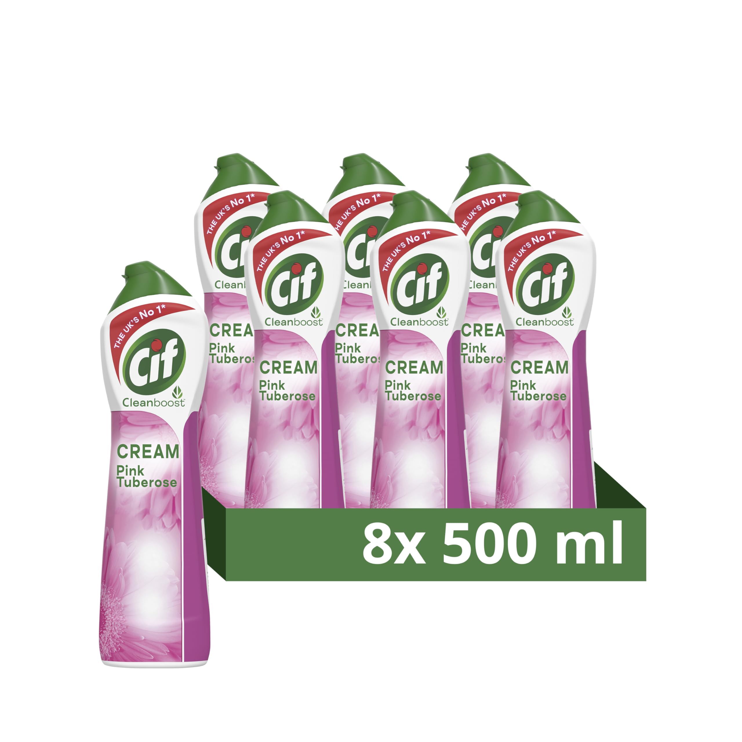 Cif Pink Tuberose Cream Cleaner 100% tough dirt removal multipurpose surface cleaner 8x 500 ml