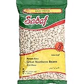 Sadaf Great Northern Beans - Dried White Northem Beans for Cooking and Food Flavoring - Healthy &amp; Vegetarian Meal - Kosher - 24 oz Resealable Bag