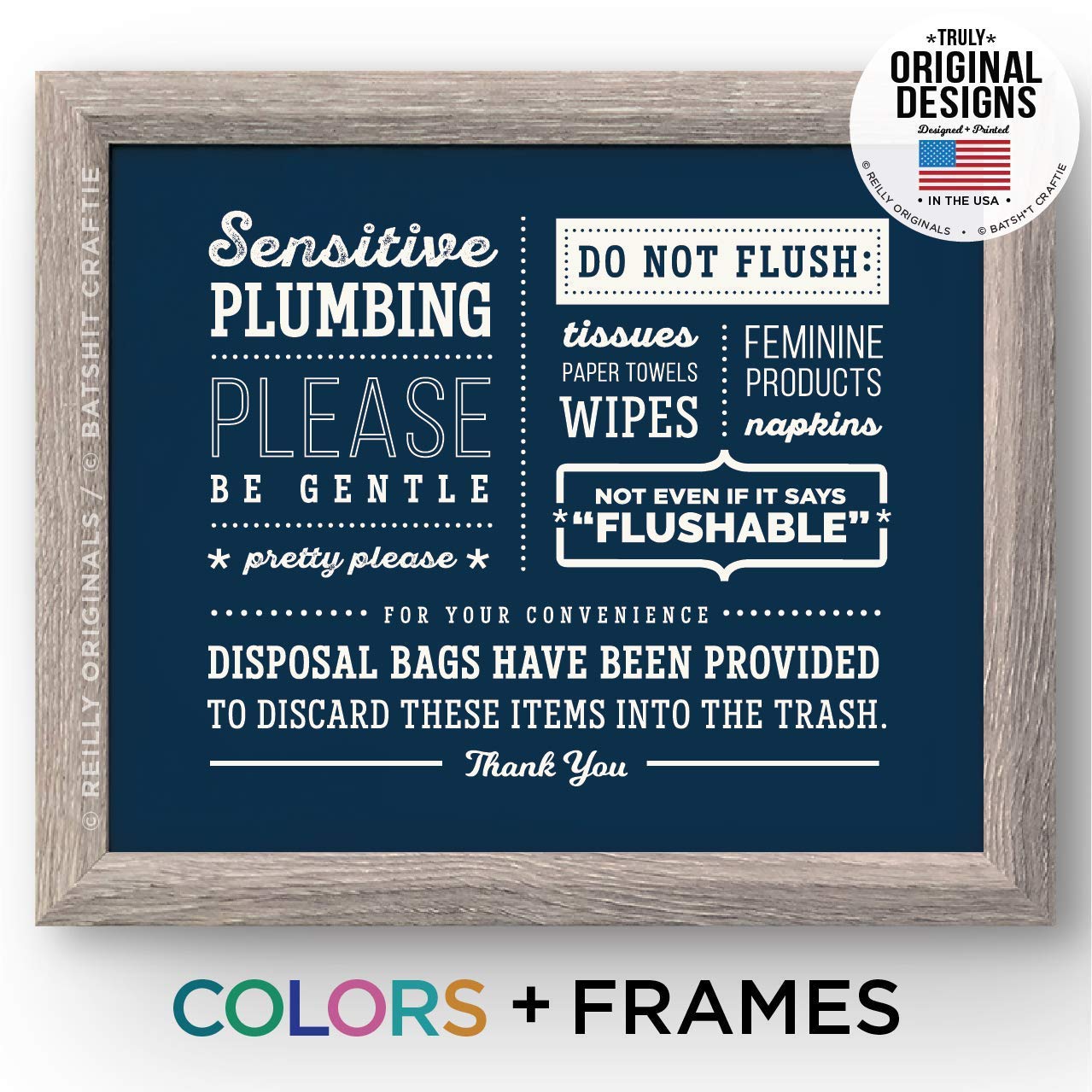 Amazon Com Cute Bathroom Sign Decor Septic System Sensitive Pipes
