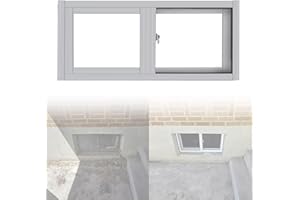 GENERIC Basement Window for Houses Sliding Window with Screen 30x12in 30x15in 31x16in Aluminum Alloy Frame Replacement Windows for Bathroom Shed(White,31x12)