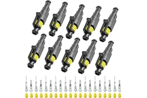 Thewinio 10 Kit 1 Pin Connector, 20-16 AWG Waterproof Electrical Automotive Wire Connector, 1.5mm Series Terminals Male Female Car Harness Plug Sets