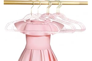 YEBIAO Baby Glitter Hanger 20 Pack,13.97" Kids Toddler Hangers for Closet, Pink Sparkling Plastic Baby Clothes Non-Slip Space Saving Hangers for Dress Up,Large Girl's Pink Hanger