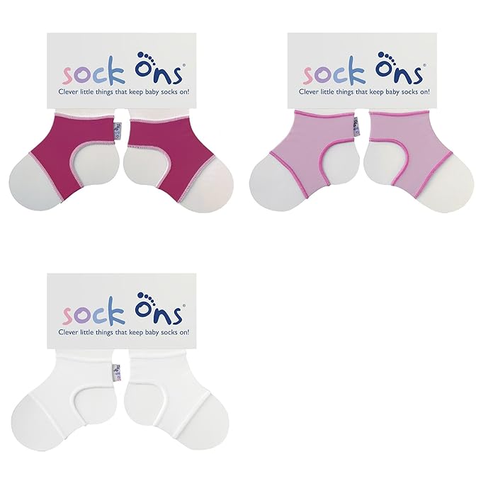 Sock Ons Baby Mädchen (0-24 Monate) Socken Baby Pink, Fuchsia and White 6-12 Monate