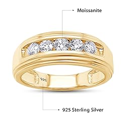 SAVEARTH DIAMONDS Men's Wedding Band Ring Round Lab