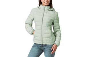YZG Down Jacket for Women Lightweight Long Sleeve Quilted Puffer Coat with Detachable Hooded