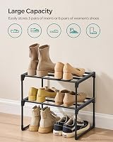SONGMICS 2-Tier Shoe Rack Storage Organizer Metal Upright or Upside Down view 4