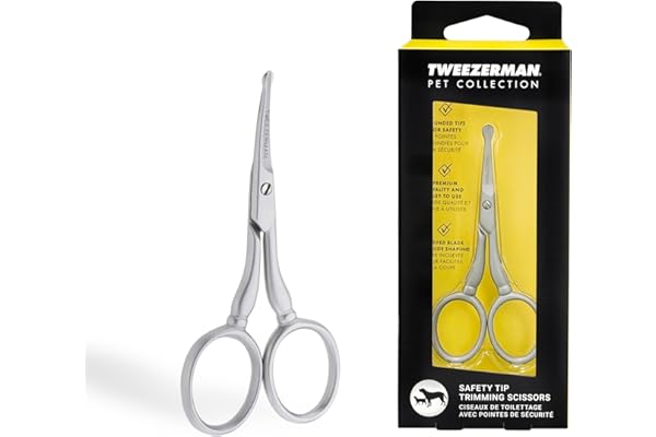 Tweezerman Dog and Cat Stainless Steel Safety Tip Grooming Scissors