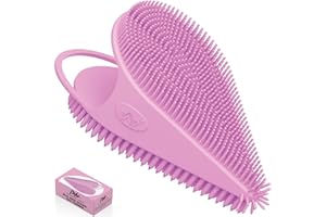 Avilana Silicone Face Scrubber- Dual Sided Manual Facial Cleansing Brush -Face Scrubber and Exfoliator- Deep Cleansing for All Skin Type (Pink)