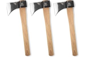 WICING 15.7" Throwing Axe, 1065 Manganese Steel Throwing Hatchet Beech Wood Handle for Axe Throwing Competitions - 3 Pack