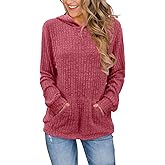 Bosmeer Womens Long Sleeve Shirts Kangaroo Pocket Fashion Hoodies Fall Pullover Sweatshirts
