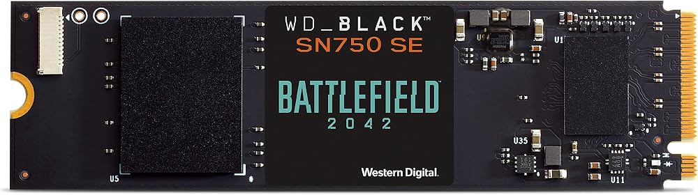 WD Black SN750 SE NVMe SSD 500GB 1TB PCIe Gen4 w/ Battlefield 2042 PC Game Code