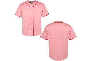 MESOSPERO Youth Baseball Jersey Blank Boys T Shirt Button Down Hip Hop Fashion Sport Shirts Tops for Girls S-XL