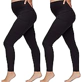 Motherhood Maternity Women's High Waist Over The Belly Pregnancy Workout Active Pocket Legging 2-Pack