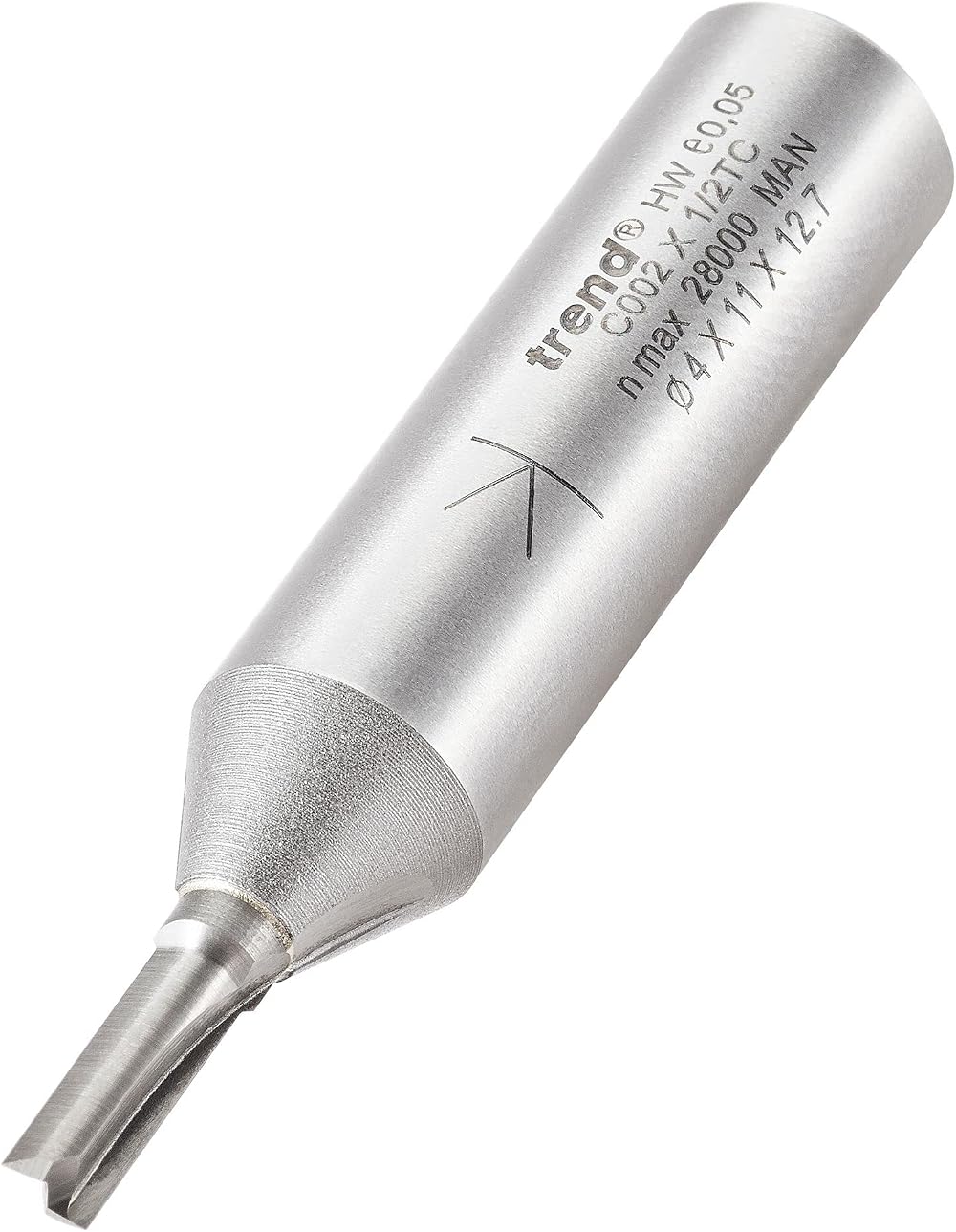 Trend CraftPro Straight Two Flute Router Cutter 1/2 Shank 4mm Ø11.1mm