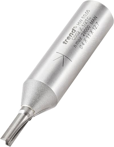 Trend CraftPro Straight Two Flute Router Cutter 1/2 Shank 4mm Ø11.1mm