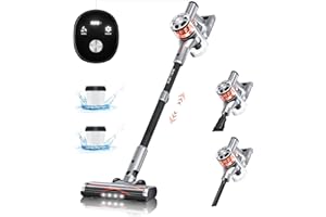Belife S10 Cordless Vacuum Cleaner, Stick Vacuum Cleaners for Home Carpet and Hardwood Floor, Household Wireless Vacuum for Pet Hair, 28Kpa Powerful Digital Motor, Up to 40Min Runtime(Silver White)