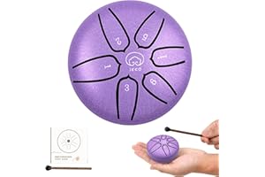 IECO Buddha Stones Mini Steel Tongue Drum 3 Inch 6 Notes Steel Drum Instrument, Ethereal Drum for Kids Adults, Handpan Drum for Meditation Sound Healing